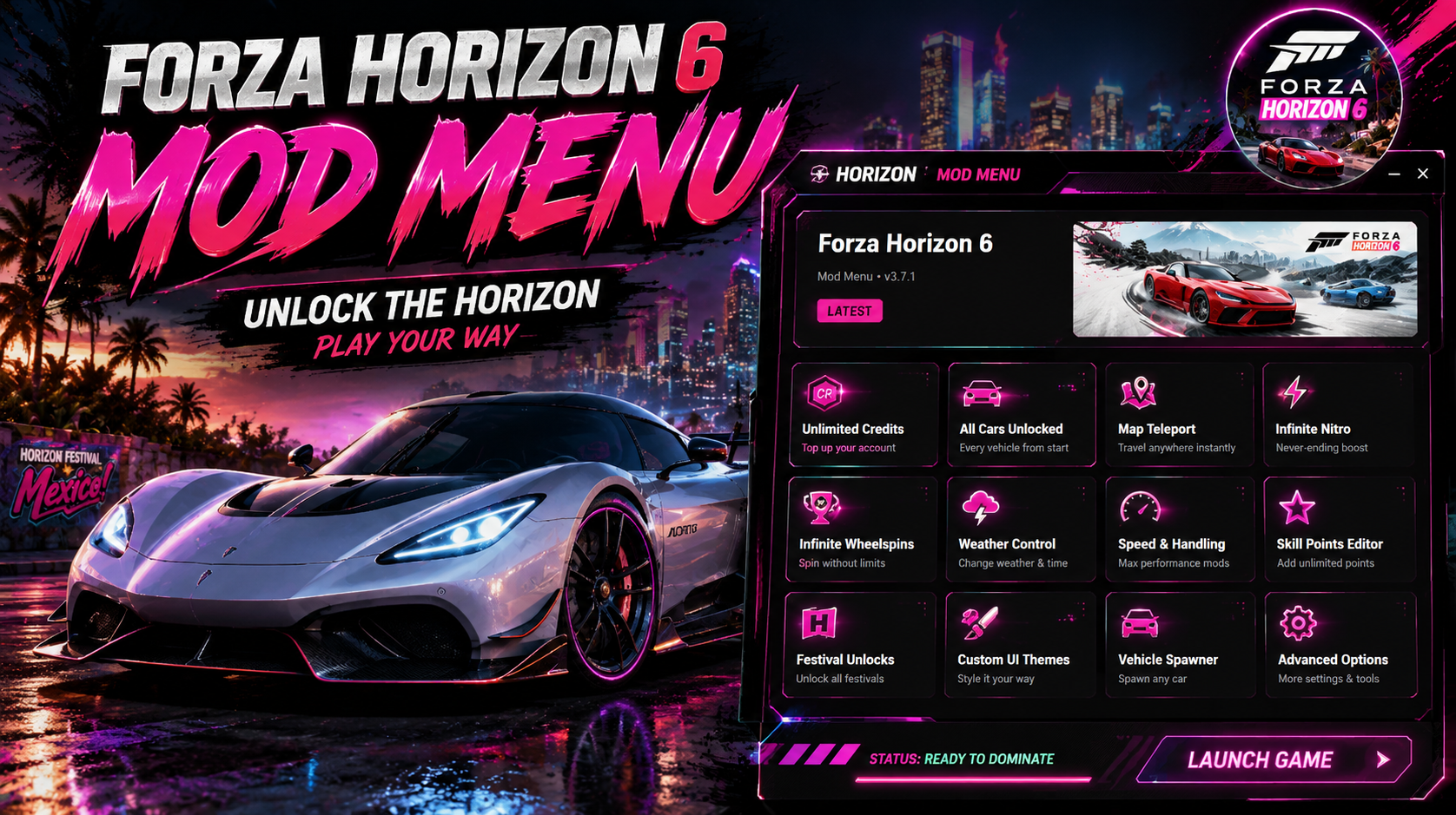 FORZA HORIZON 6 MOD MENU